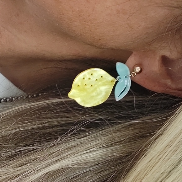 Beyond Adorable Jewelry - Lemon Drop Earrings with Gold Accents